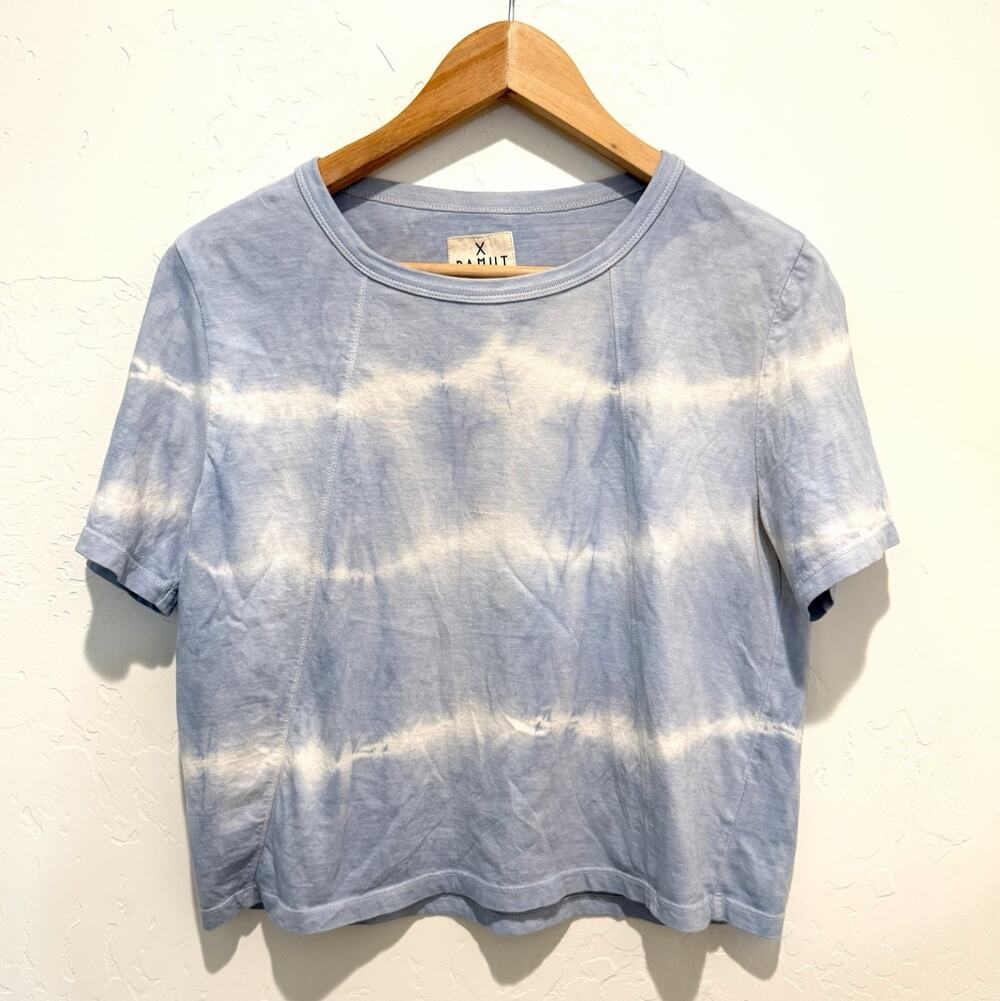 Pamut Apparel Organic Cotton Boxy Crop Top Womens Small Blue Tie Dye
